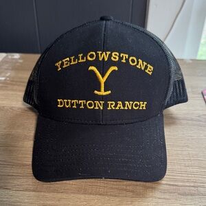 NWT! Yellowstone Dutton Ranch Black Snap Back Trucker hat.